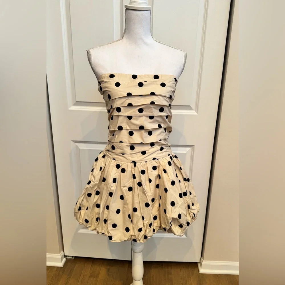 NWT Sofie The Label - Strapless Polka Dot Bubble Skirt Dress (medium) - Picture 3 of 6